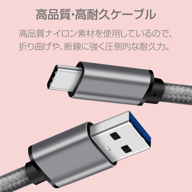 usb Type-Cケーブル Type-C 長さ 0.25m 0.5m 1m 1.5m 2m 3m 急速