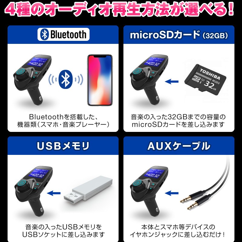 高質で安価 Hitsan Er9ワイヤレスbluetoothハンズフリー自動車fmトランスミッターmp3プレーヤーイヤホンone Piece B07bnzbkc6 人気ブランド Teiepidu Ee