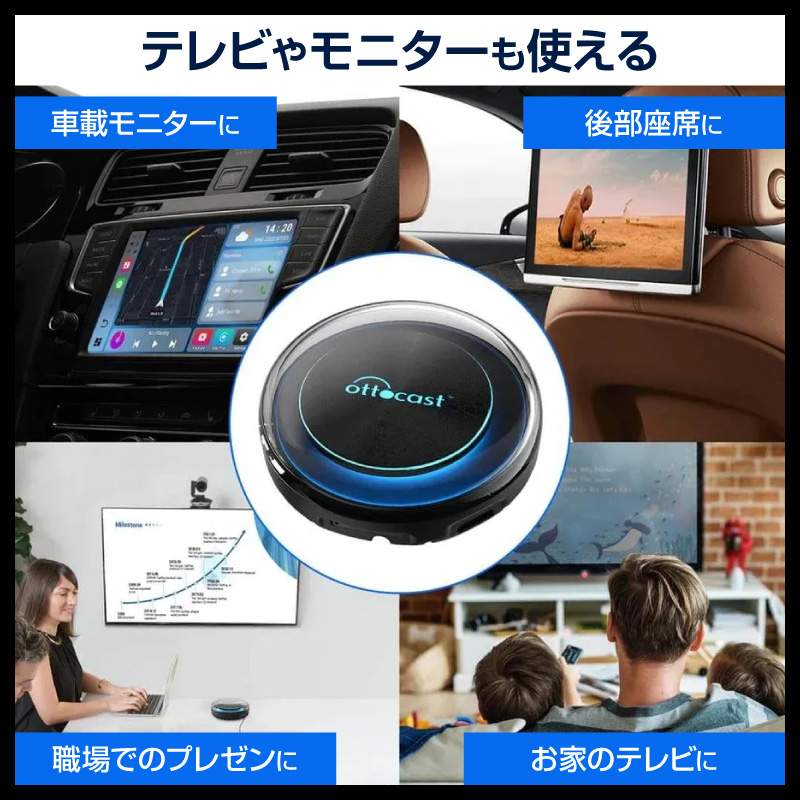 オットキャスト OTTOCAST リモコン付 PICASOU2 ピカソウ2 carplay ai box プラグアンドプレイ車載android カープレイドングル GPS内蔵｜hobinavi｜12