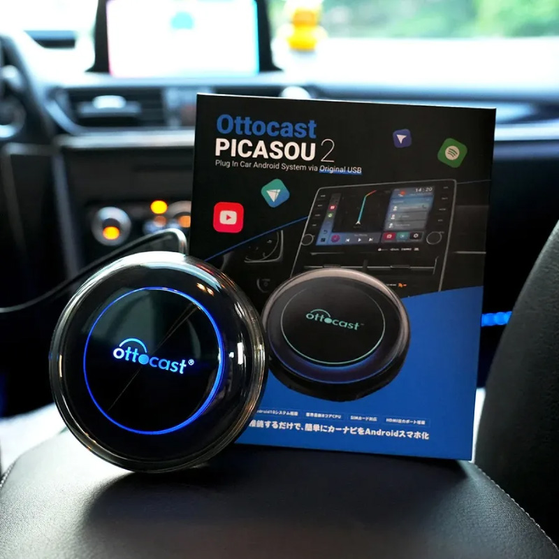 オットキャスト OTTOCAST リモコン付 PICASOU2 ピカソウ2 carplay ai box プラグアンドプレイ車載android  カープレイドングル GPS内蔵