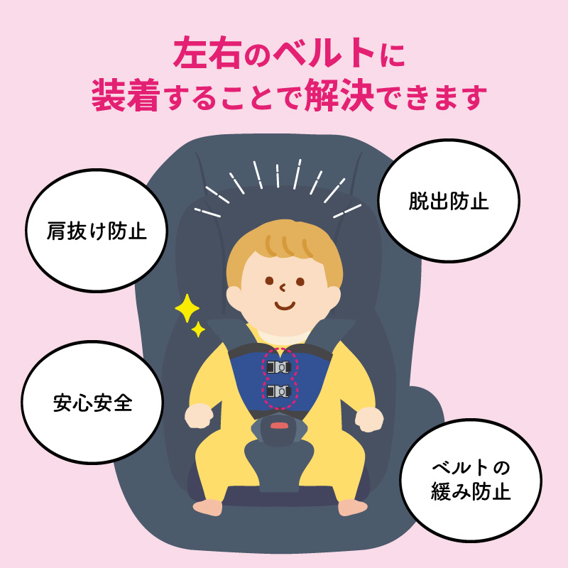 チャイルドシート ベビーカー 抜け出し防止 ベルト シートベルト カバー ロック 脱出防止 車 自転車 安全 新生活 赤ちゃん 抜け出し対策 保育園看護師推奨 関連画像3
