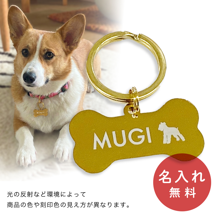 迷子札 犬 ステンレス ネームタグ ボーンタイプ 骨型 名入れ ペット