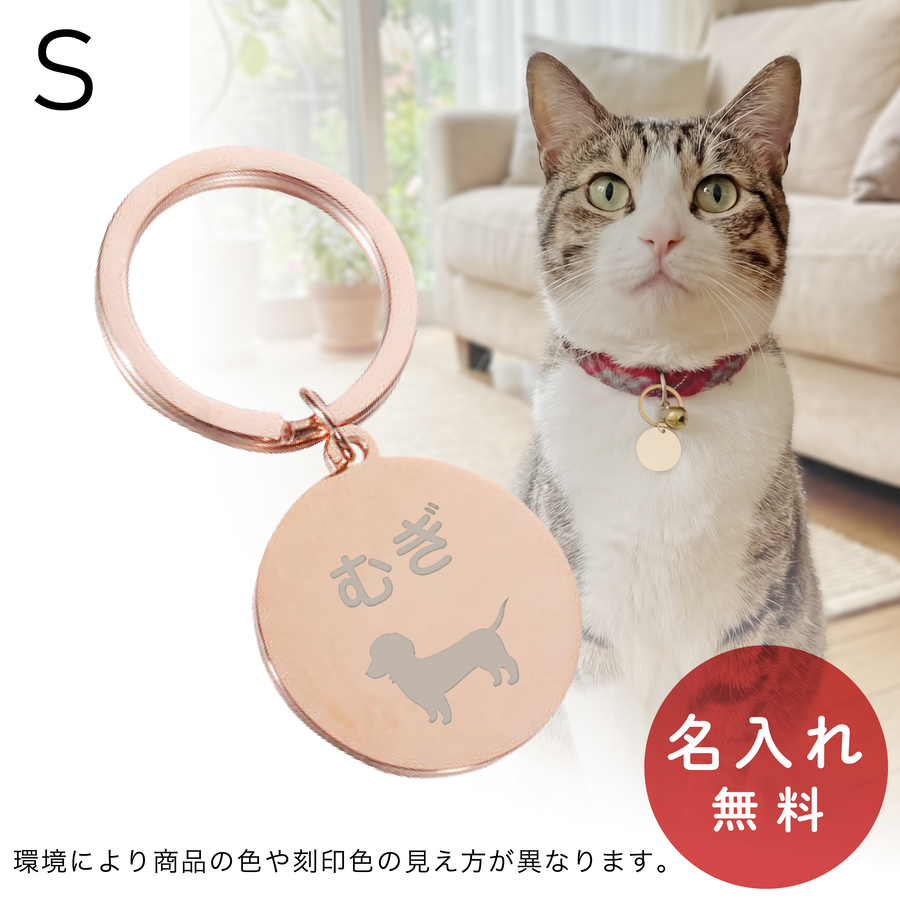 迷子札 犬 猫 ステンレス ネームタグ ラウンド 丸型 名入れ ペット