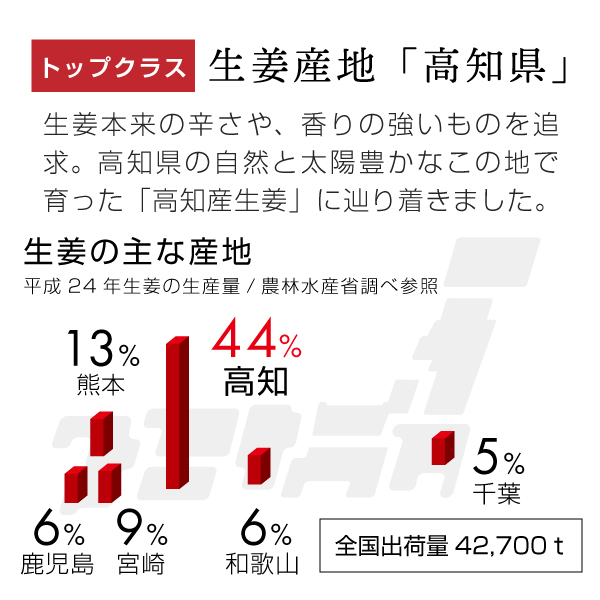 生姜産地トップクラスの高知県