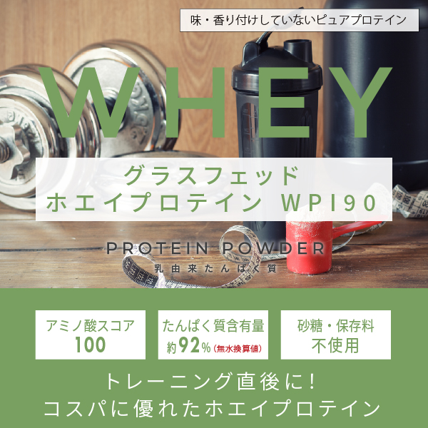 ホエイプロテイン グラスフェッド WPI 90 3kg プレーン味 【賞味期限