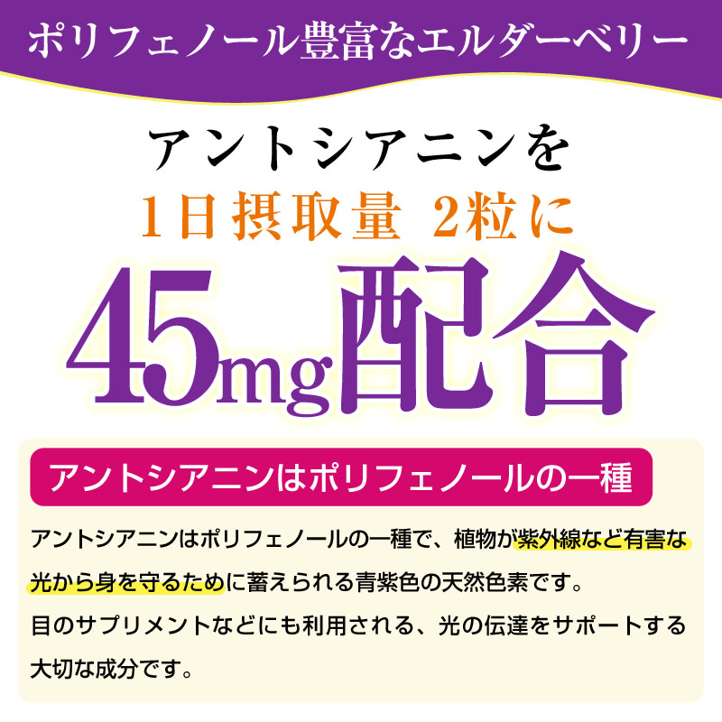 ブルーベリー136倍の力 エルダーベリー サプリ サプリメント 見る健康