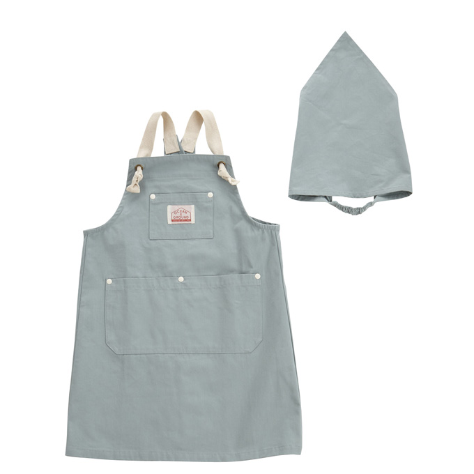 Ocean&Ground エプロン キッズ デニム 女の子 三角巾 セット