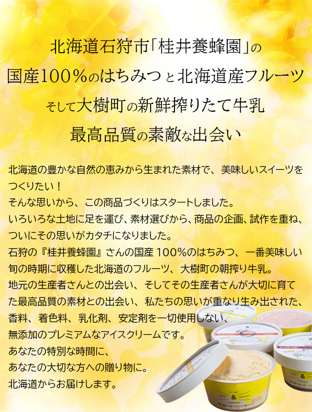 お歳暮 ギフト アイス 北海道 送料無料 桂井養蜂園国産はちみつ使用 北海道産フルーツの無添加アイス ９個セット / 御歳暮 カップアイス ハチミツ  :fax-089-hachimitsu-ice-9p:ギフトグルメ北海道 - 通販 - Yahoo!ショッピング