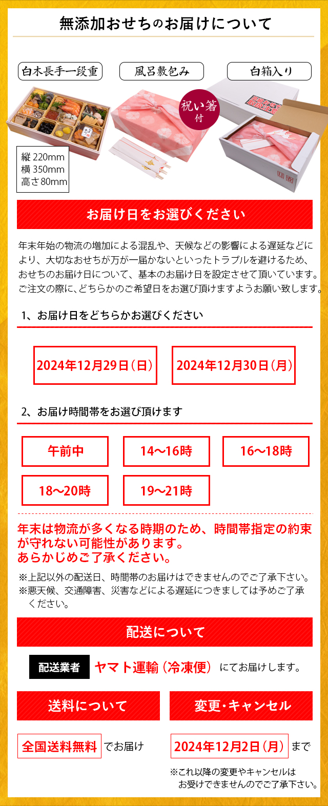 お届けについて