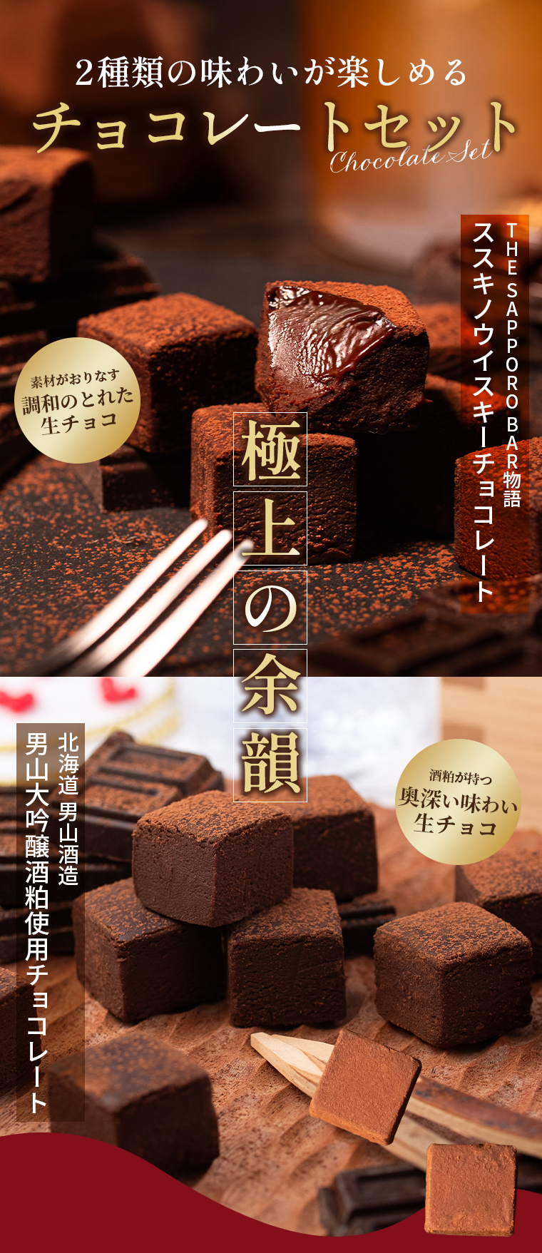 生チョコ チョコレート お酒入り北海道生チョコレイト2種セット