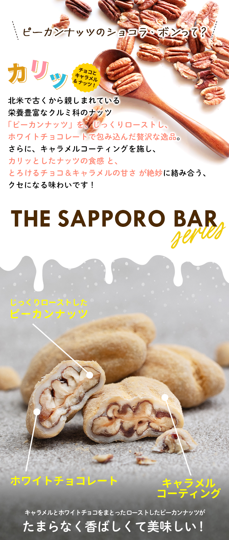ナッツ チョコ すすきの ピーカンナッツ のショコラ・ボン 70g×4