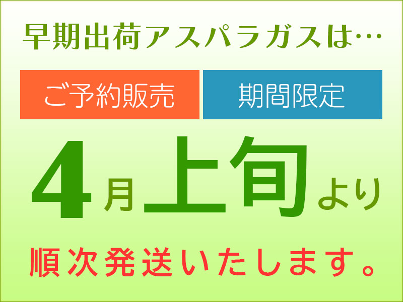 ４月上旬より順次発送