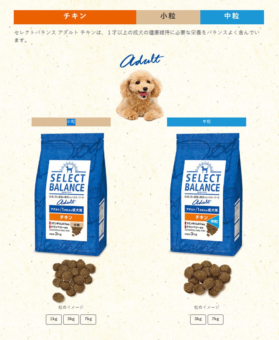 セレクトバランス 犬用 アダルト チキン 小粒 7kg ×2個セット