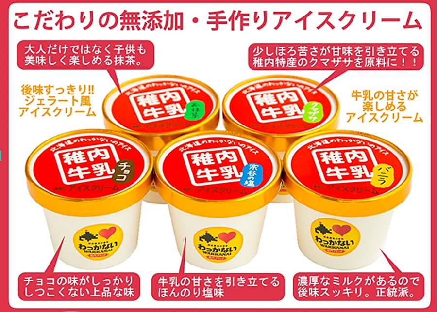 稚内牛乳 アイスクリーム 6種 12個セット 稚内ブランド認定商品