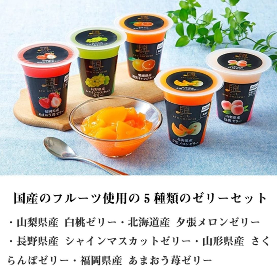 涼ごこちゼリー（10個入）国産のフルーツ使用の5種類のゼリーセット