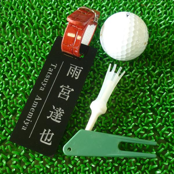 ゴルフ ネームプレート ネームタグ スタンダード ブラック 黒 : golf