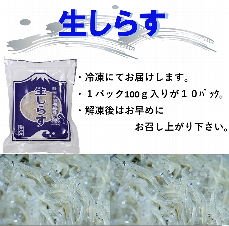 生しらす 生シラス しらす丼 静岡県産 100g×10パック 送料無料