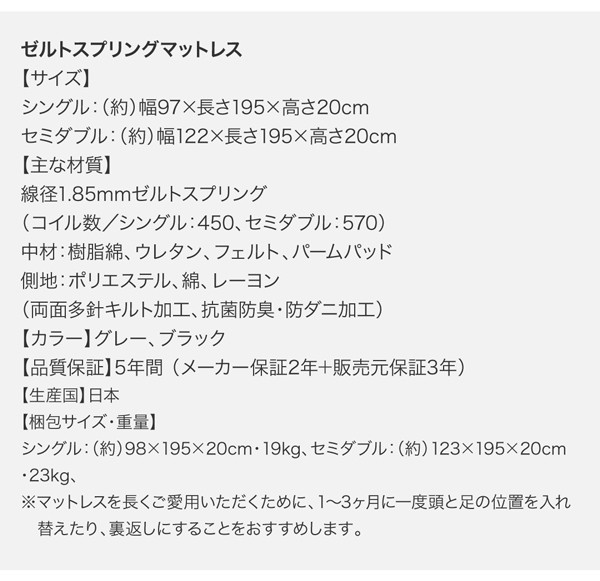 組立設置付〕 跳ね上げ式ベッド シングル マットレス付き 〔縦開き/深