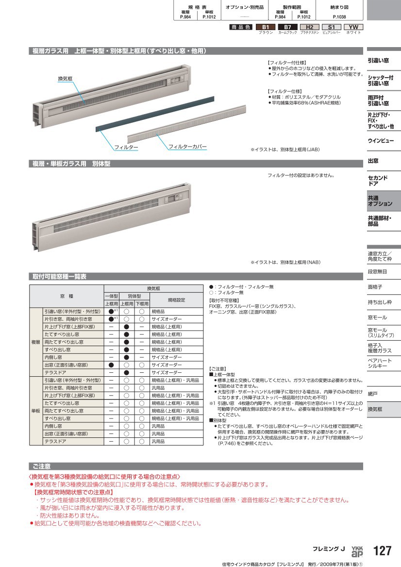 YKKAP窓サッシ オプション フレミングJ 換気框 複層ガラス引き違い窓2枚建[外付型]用： : nab-181-ph2fjc-nhj :  ノース&ウエスト - 通販 - Yahoo!ショッピング