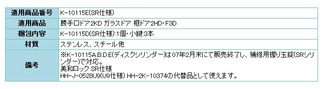 YKKAP交換用部品 握り玉錠セット(HH-K-10115E) : hh-k-10115e--460