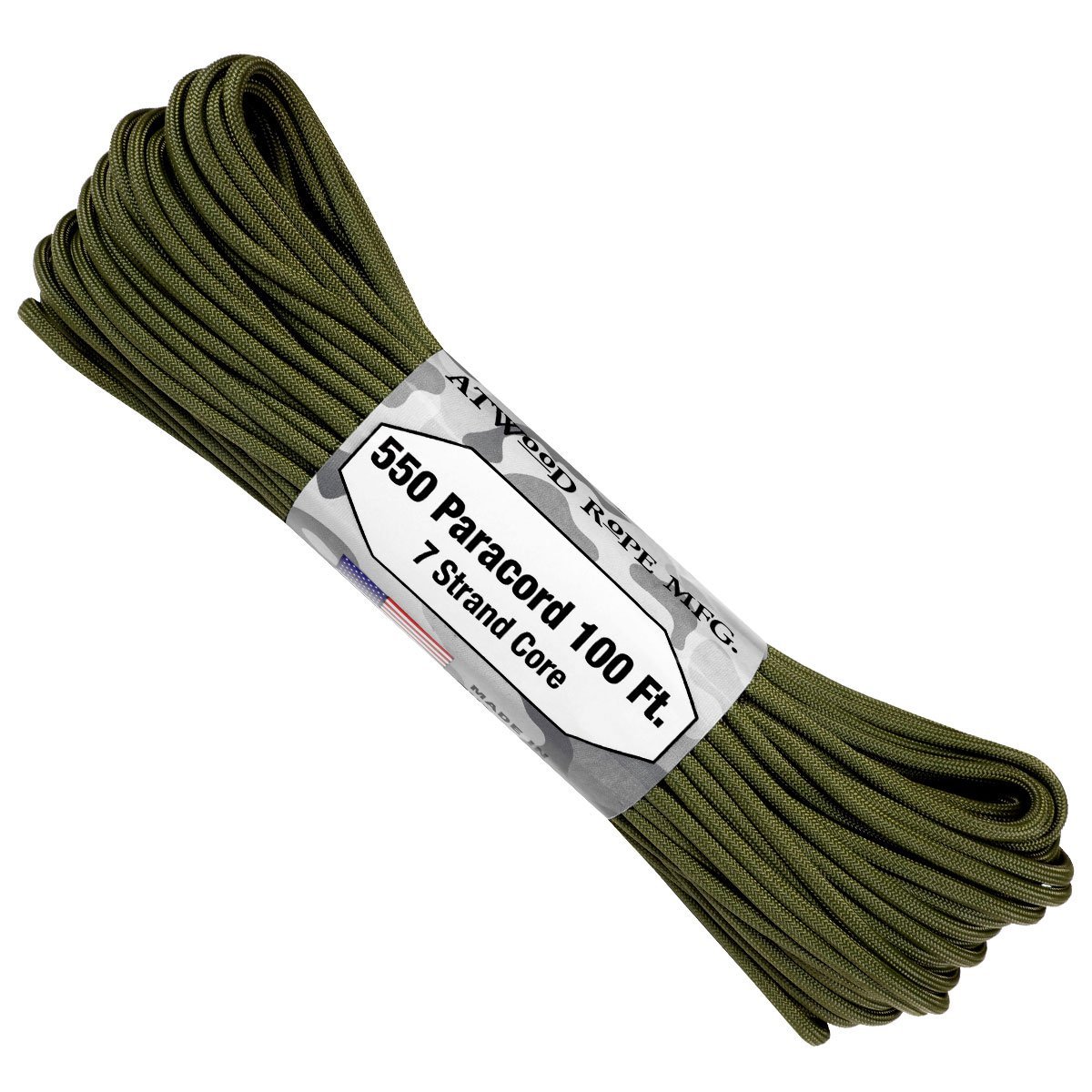 【 1m カット売り 】 550lb Paracord ATWOOD ROPE MFG社製 / アメリカ製 ナイロン製 パラコード , 太さ：約4mm