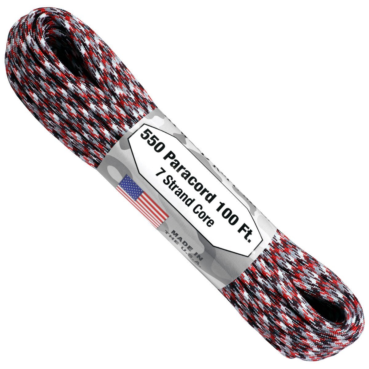 25円 （訳ありセール 1m カット売り 550lb Paracord ATWOOD ROPE MFG社製 アメリカ製 ナイロン製 パラコード  太さ：約4mm