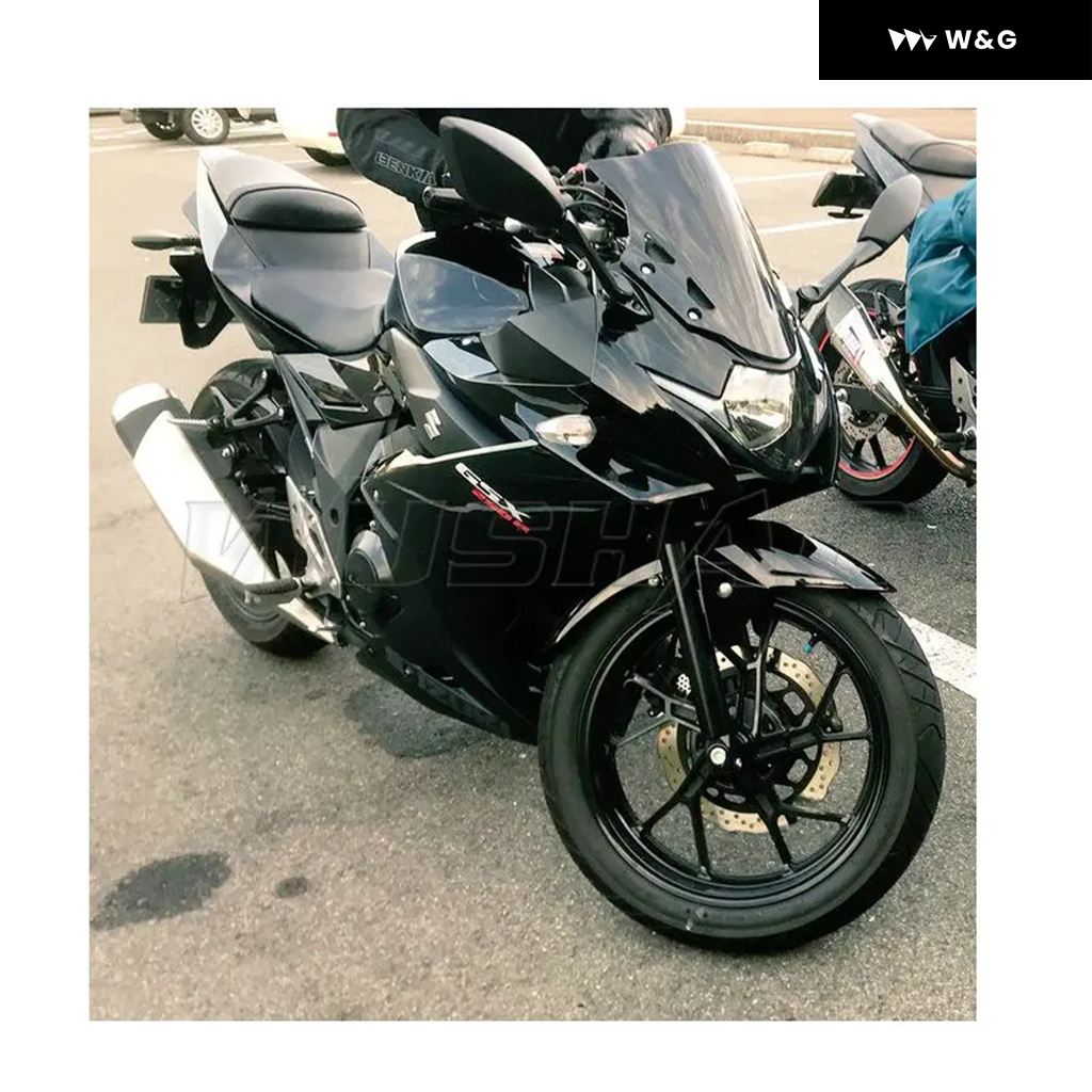 オートバイダブルバブルウィンドシールド ウィンドスクリーン スクリーン 2017 2018 2019 スズキ GSX250R GSX-R GSX 250 R 250R スモークブラックの画像