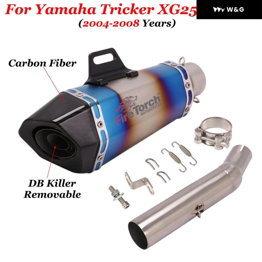 スリップオン ヤマハ トリッカー XG250 XT250 XG XT 250 2004 - 2008 バイク用排気エスケープ モディファイ リンクパイプ モトマフラー DBキラーの画像
