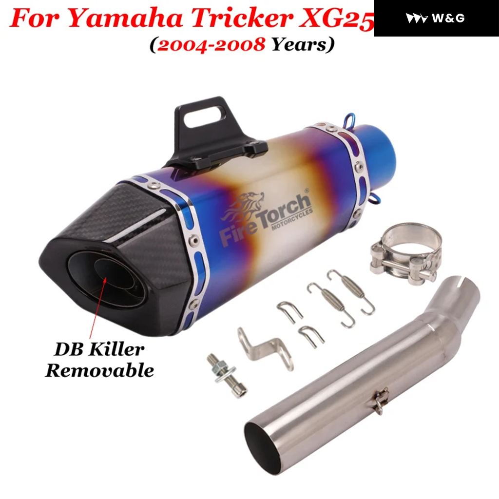 スリップオン ヤマハ トリッカー XG250 XT250 XG XT 250 2004 - 2008 バイク用排気エスケープ モディファイ リンクパイプ モトマフラー DBキラーの画像