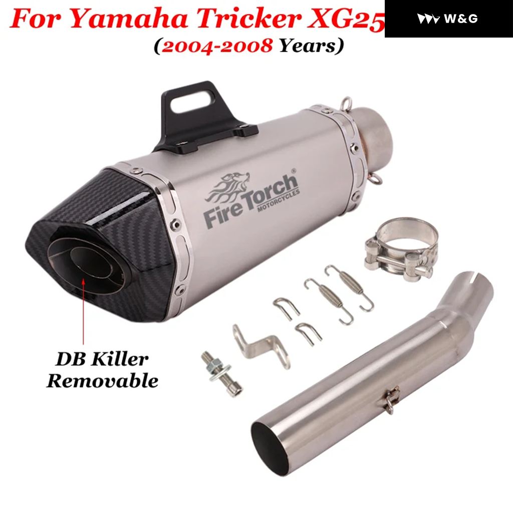 スリップオン ヤマハ トリッカー XG250 XT250 XG XT 250 2004 - 2008 バイク用排気エスケープ モディファイ リンクパイプ モトマフラー DBキラーの画像