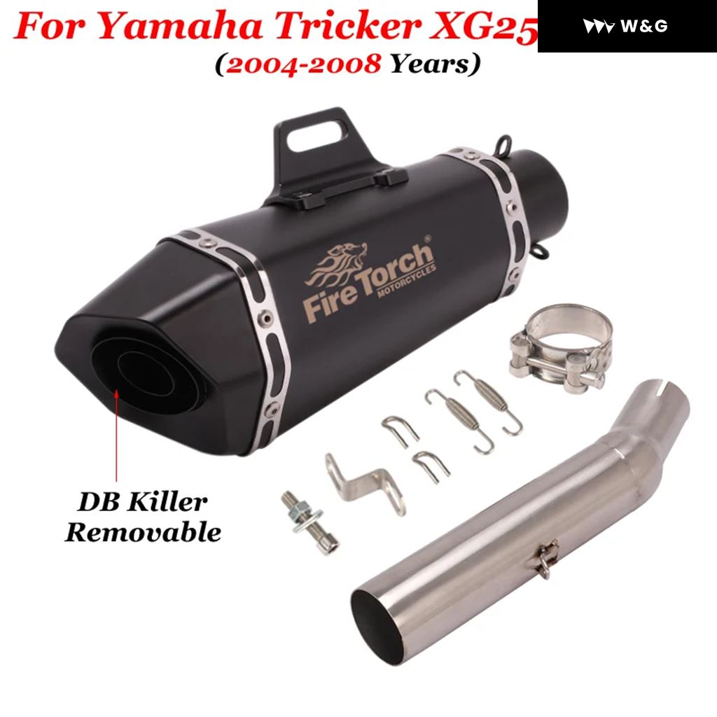 スリップオン ヤマハ トリッカー XG250 XT250 XG XT 250 2004 - 2008 バイク用排気エスケープ モディファイ リンクパイプ モトマフラー DBキラーの画像