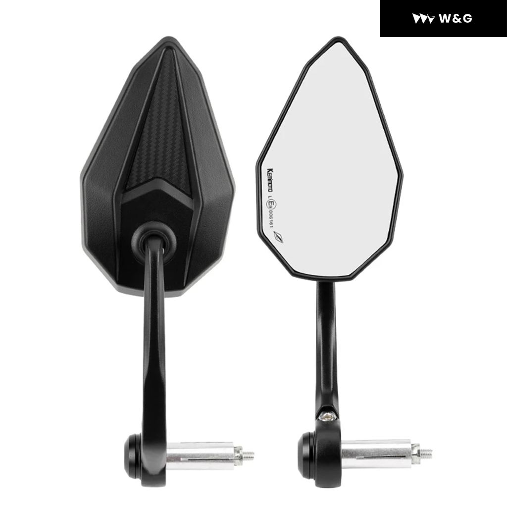 バイク用バーエンドミラー 360度ボール型調整式 M8ハンドルバーミラー 汎用 EMARK バイク用ミラーアクセサリーの画像