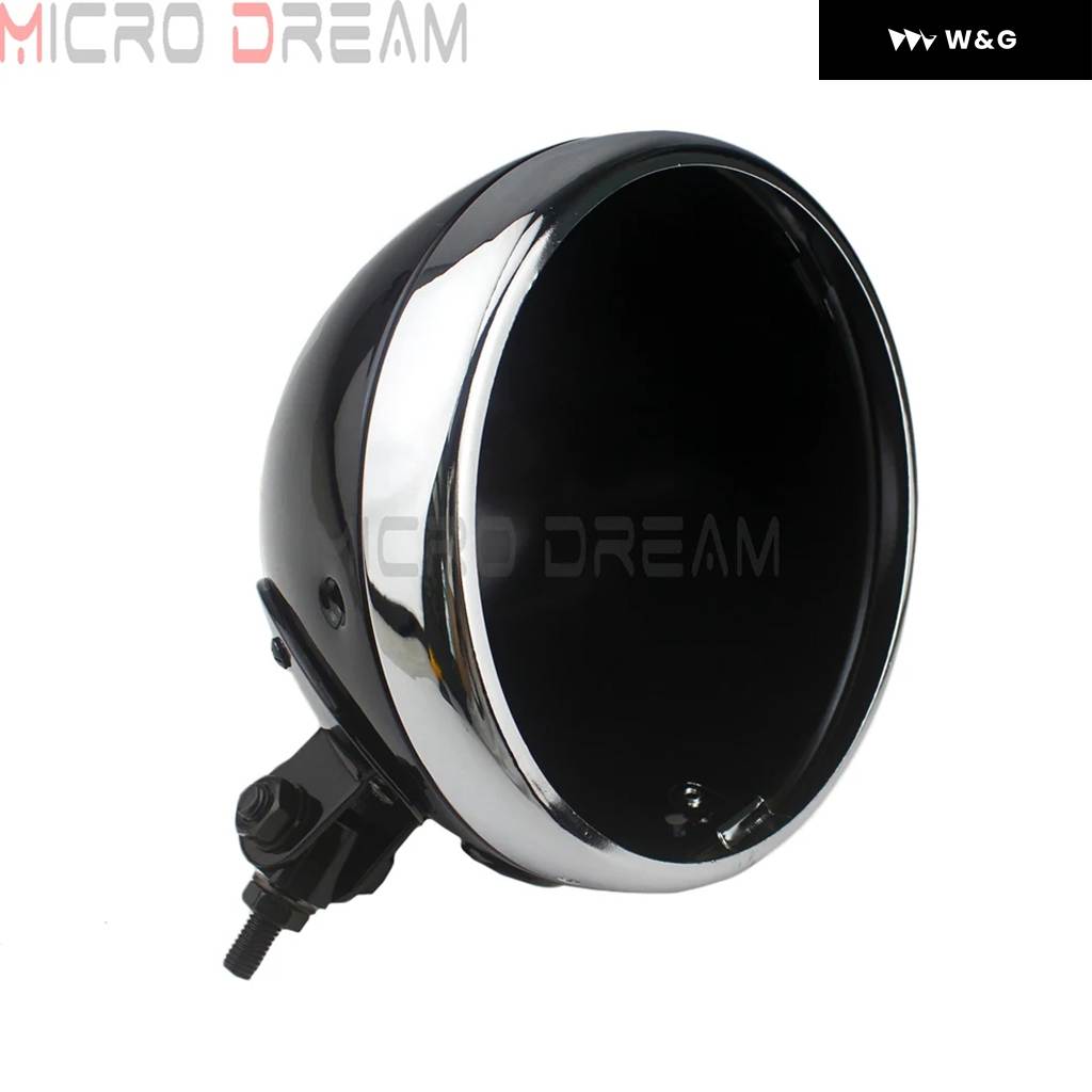 並行輸入品7インチ LED ヘッドライトハウジングシェル オートバイ バイク フロントヘッドランプ ボトムマウントヘッドランプライトバルブバケット ハーの画像