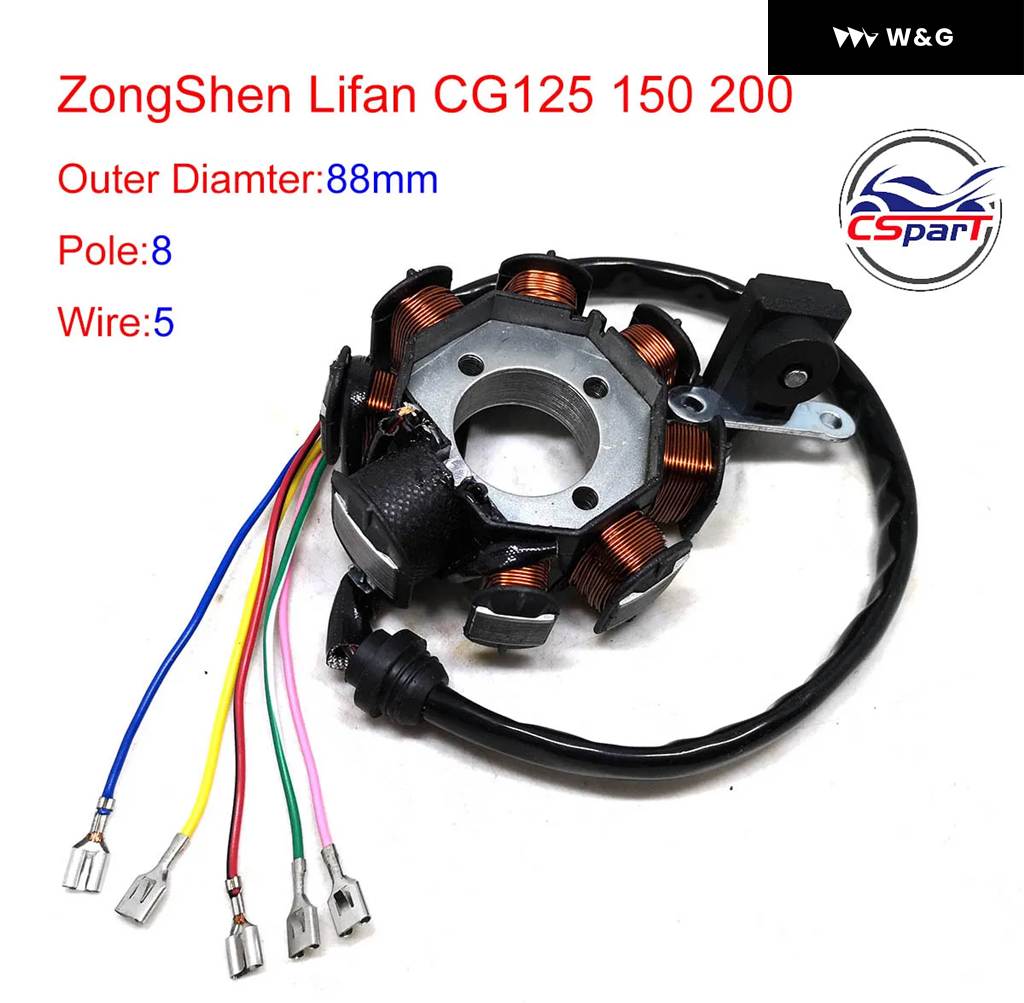 並行輸入品マグネトステーター 4 8 11 12 18 極コイル 5 6 ワイヤー 125CC 150CC 200CC 250CC CG BASHAN SHINERAY TAOTAO ダートピットオートバイ バイの画像