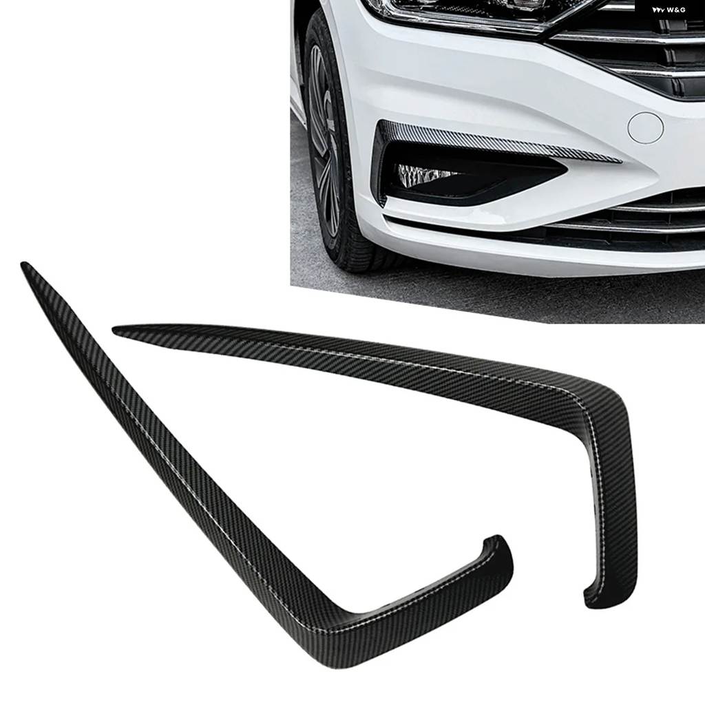 並行輸入品2個 車用フロント バンパー フォグランプ ライト アイブロウ アイリッドカバー トリム デコレーション VW ジェッタ MK7 2019 - 21の画像