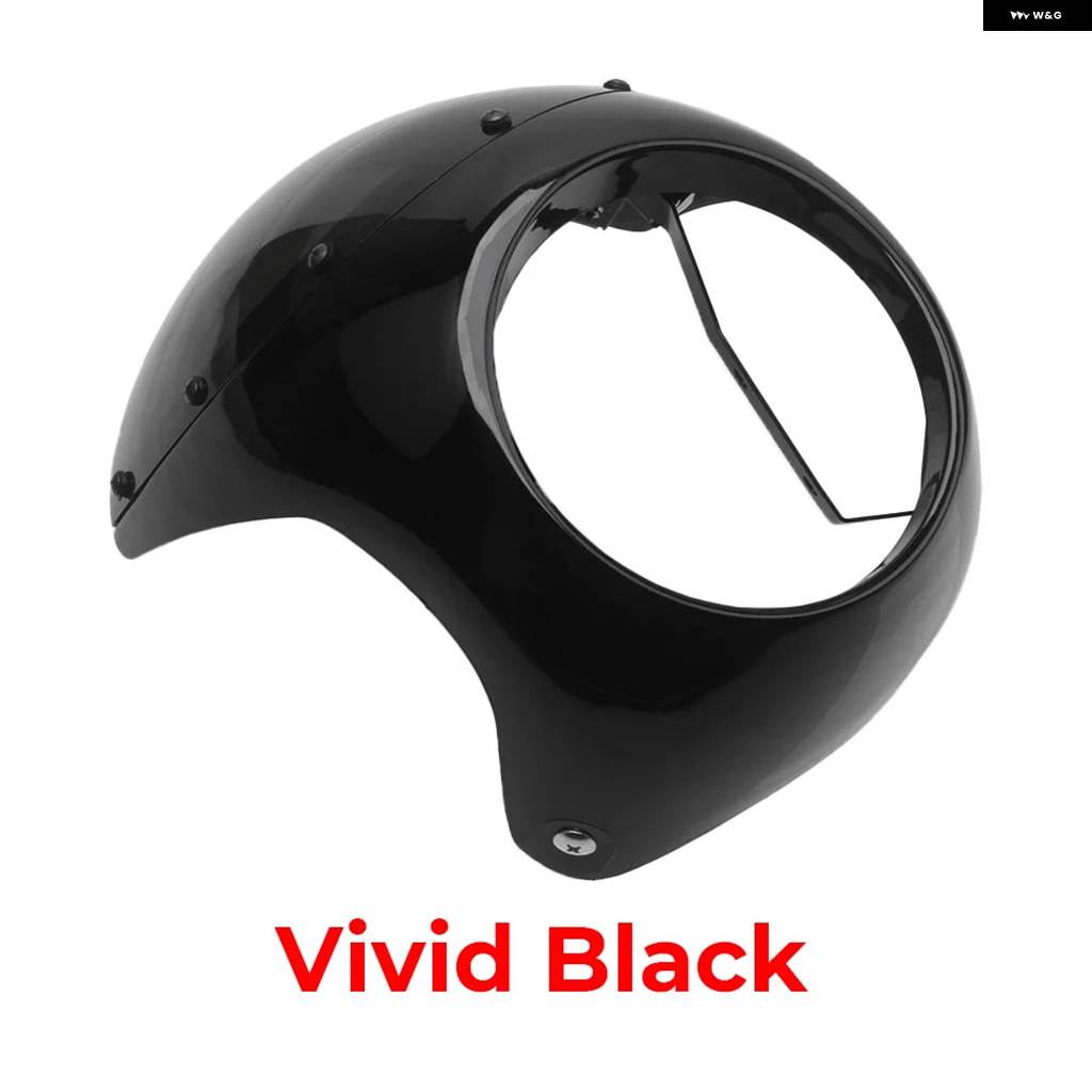 並行輸入品7インチ ABS オートバイ ラウンドフロント ヘッドライト フェアリング カバー カフェレーサー ヘッドランプの画像