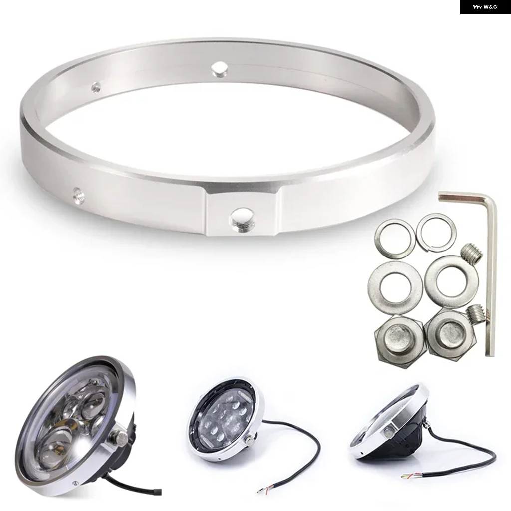 並行輸入品ラウンド7インチ バイク 黒プロジェクターモーター HID モーターストリートグライド LEDライト バルブ ヘッドライト ストリートグライド ソフの画像