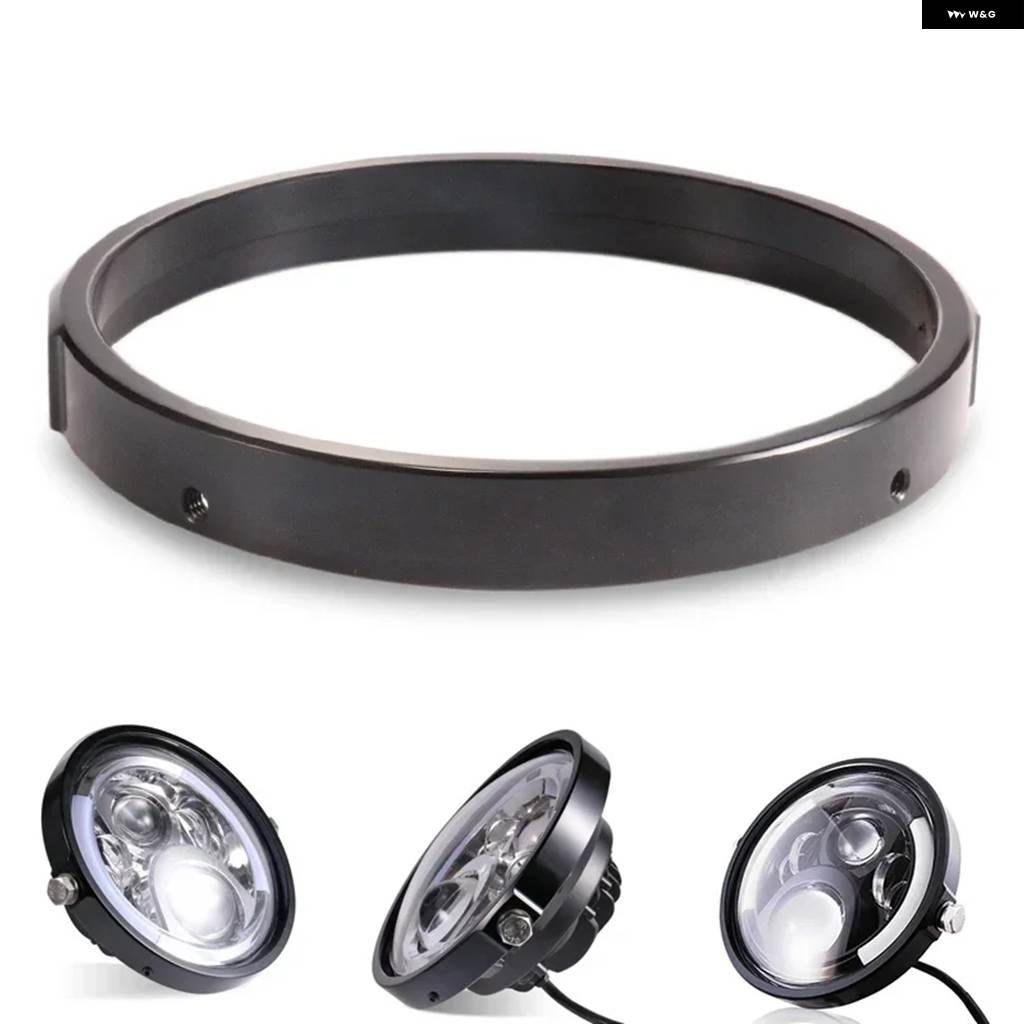 並行輸入品ラウンド7インチ バイク 黒プロジェクターモーター HID モーターストリートグライド LEDライト バルブ ヘッドライト ストリートグライド ソフの画像