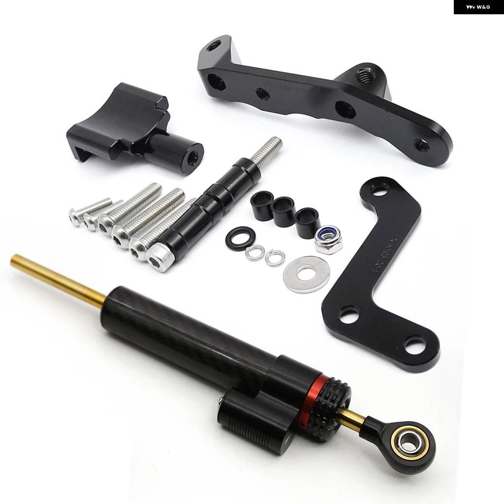 並行輸入品ヤマハ MT-03 MT03 2020年モデル用 - 23 CNCファイバーカーボンステアリング ダンパー スタビライザー ブラケット マウント キット_1