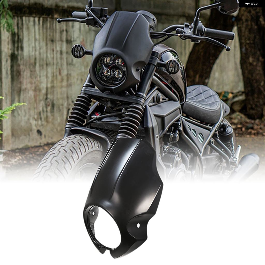 並行輸入品ホンダ 2020-2023 REBEL CMX 300 500 1100 マットブラック フェアリング ヘッドライト ウインドシールド カバー_1