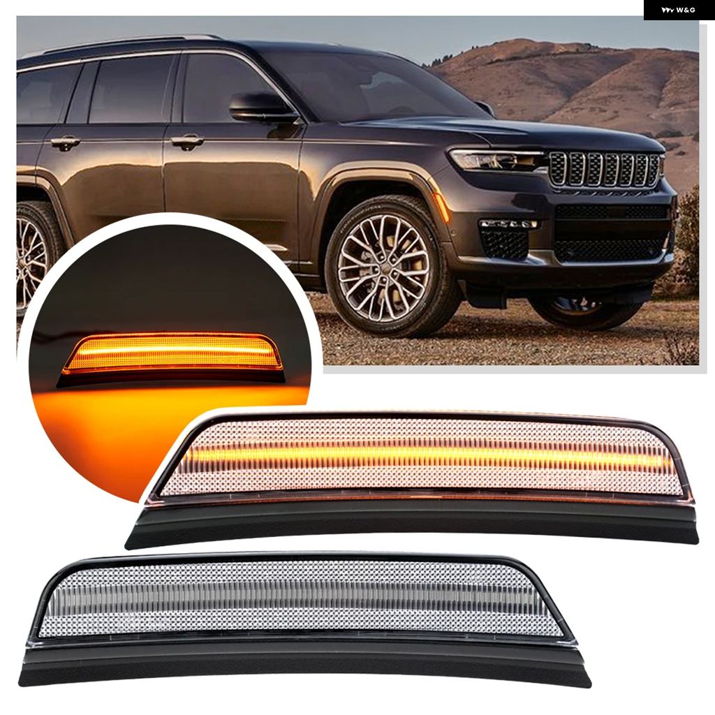 並行輸入品2X フロントホイールサイド マーカーライト JEEP GRAND CHEROKEE L WL 2021-24 ウィンカーライト アクセサリーの画像