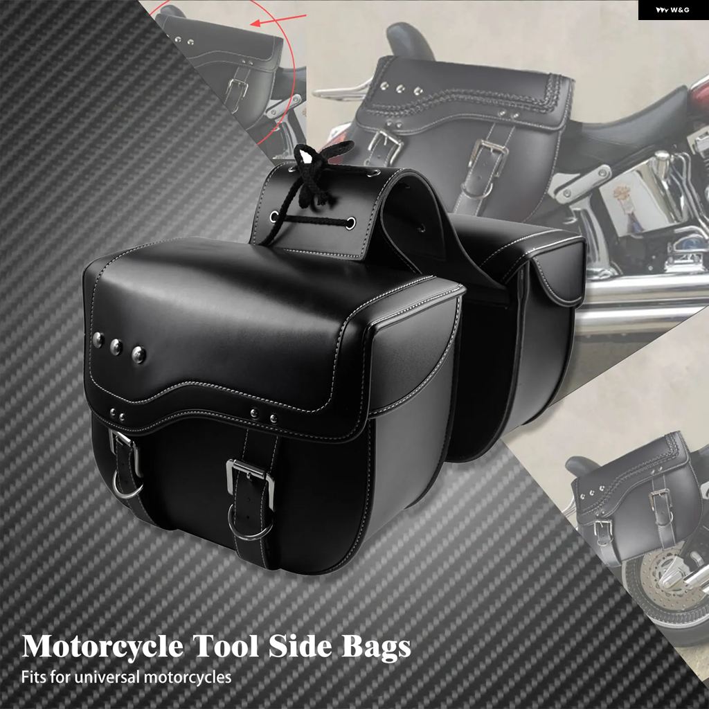 並行輸入品オートバイ バイク ツールサイドバッグ 30L サドルバッグ 収納 バッグ 合成皮革 防水 ハーレー スポーツスター XL ダイナ バルカン_1