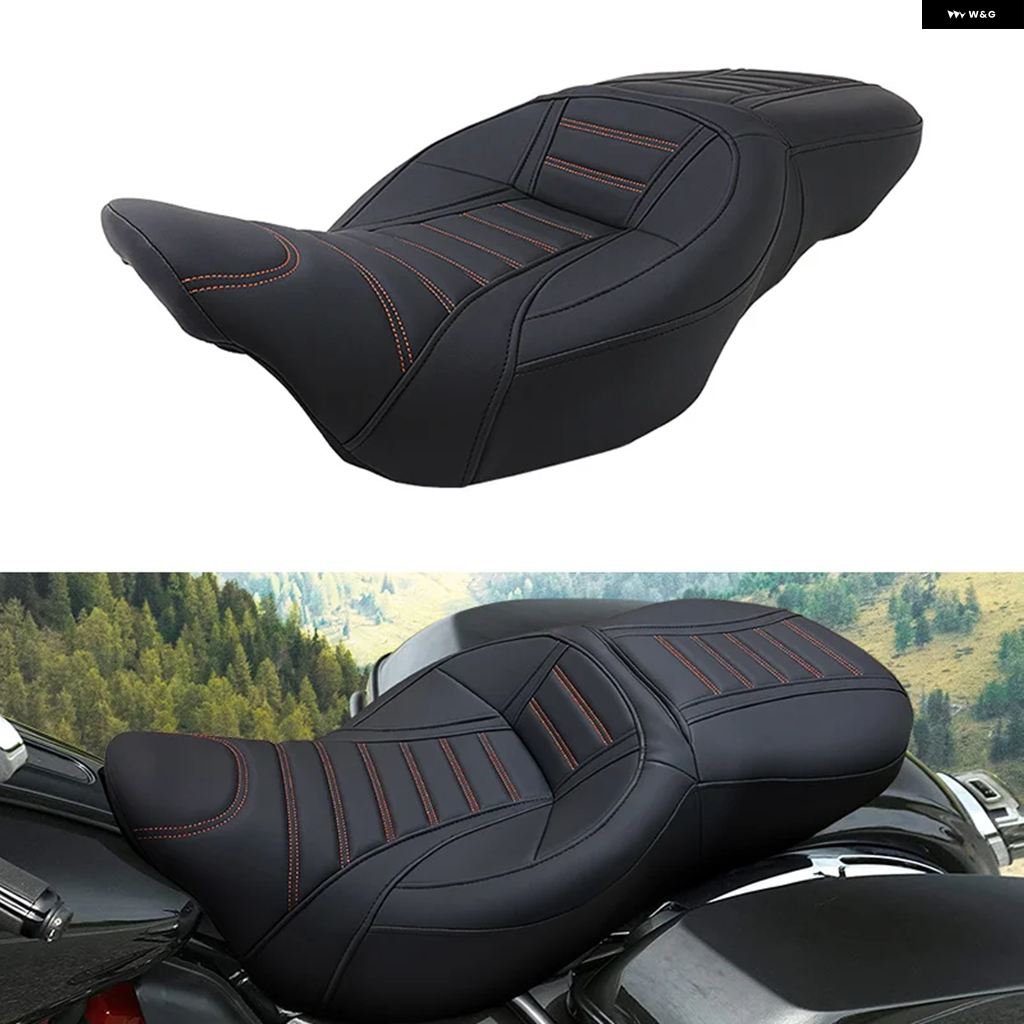 並行輸入品PUレザー オートバイ バイク ツーアップシートカバー クッション 快適 ハーレー ツーリング CVO ストリートグライド ロードキング スペシャル_1