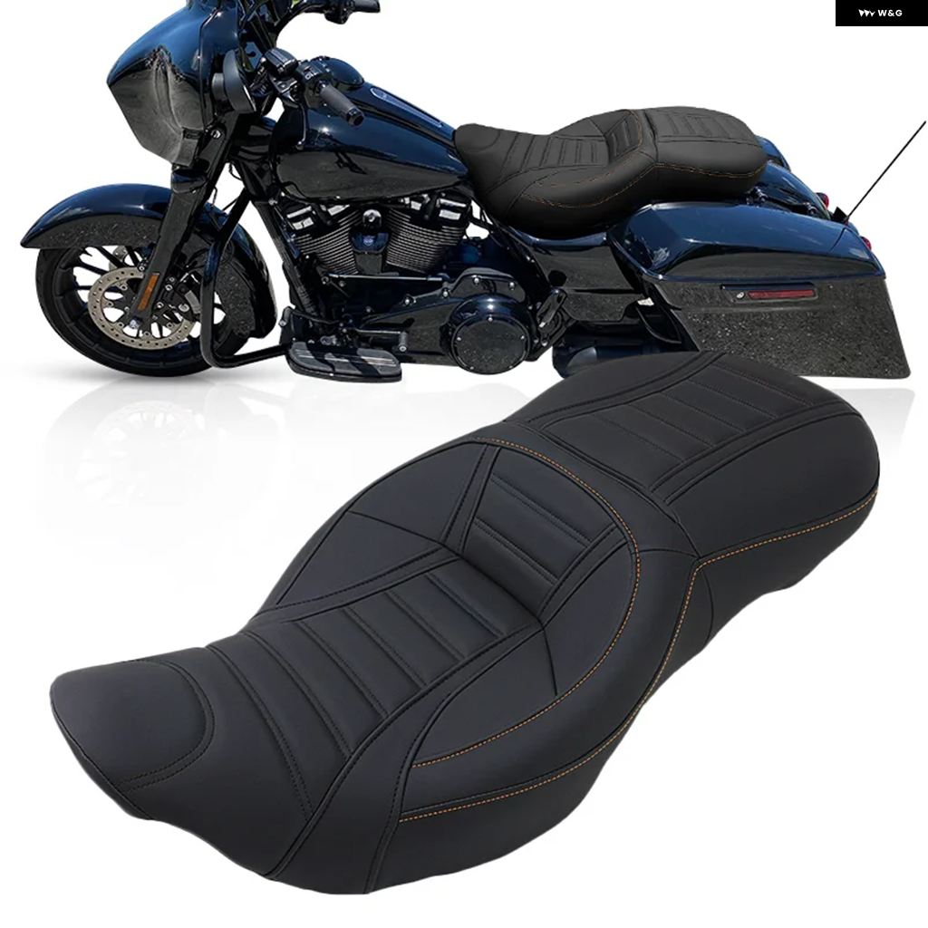 並行輸入品オートバイ バイク ライダーパッセンジャーワンピースシート クッション ハーレー ツーリングCVOストリートグライド ロードキング スペシャル_1