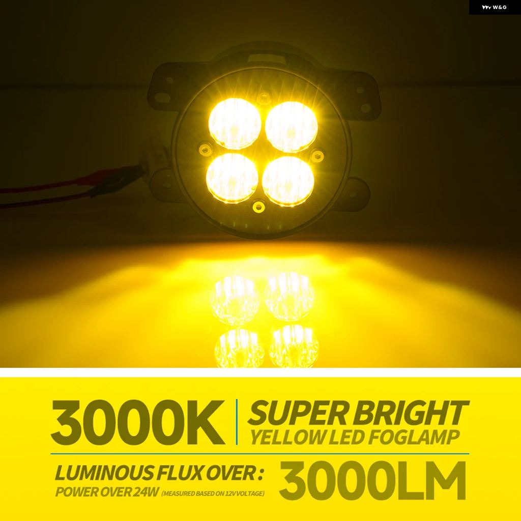 並行輸入品2PCS アンバー LED フォグランプ ドライビングライト ヘッドライト アセンブリ ジープ ラングラー JK 2013-2018 JL グラディエーター JT メタ_2