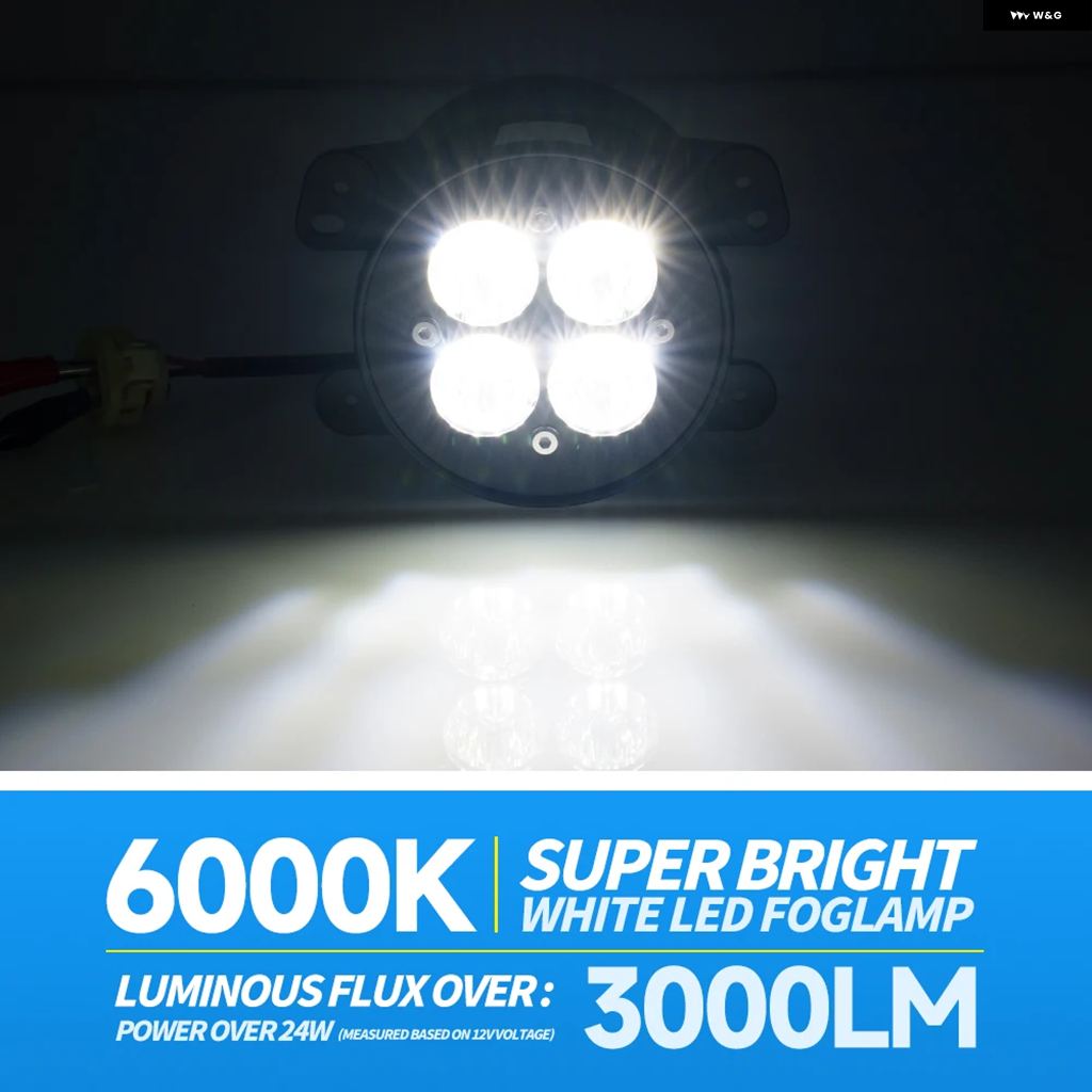 並行輸入品2PCS アンバー LED フォグランプ ドライビングライト ヘッドライト アセンブリ ジープ ラングラー JK 2013-2018 JL グラディエーター JT メタ_1