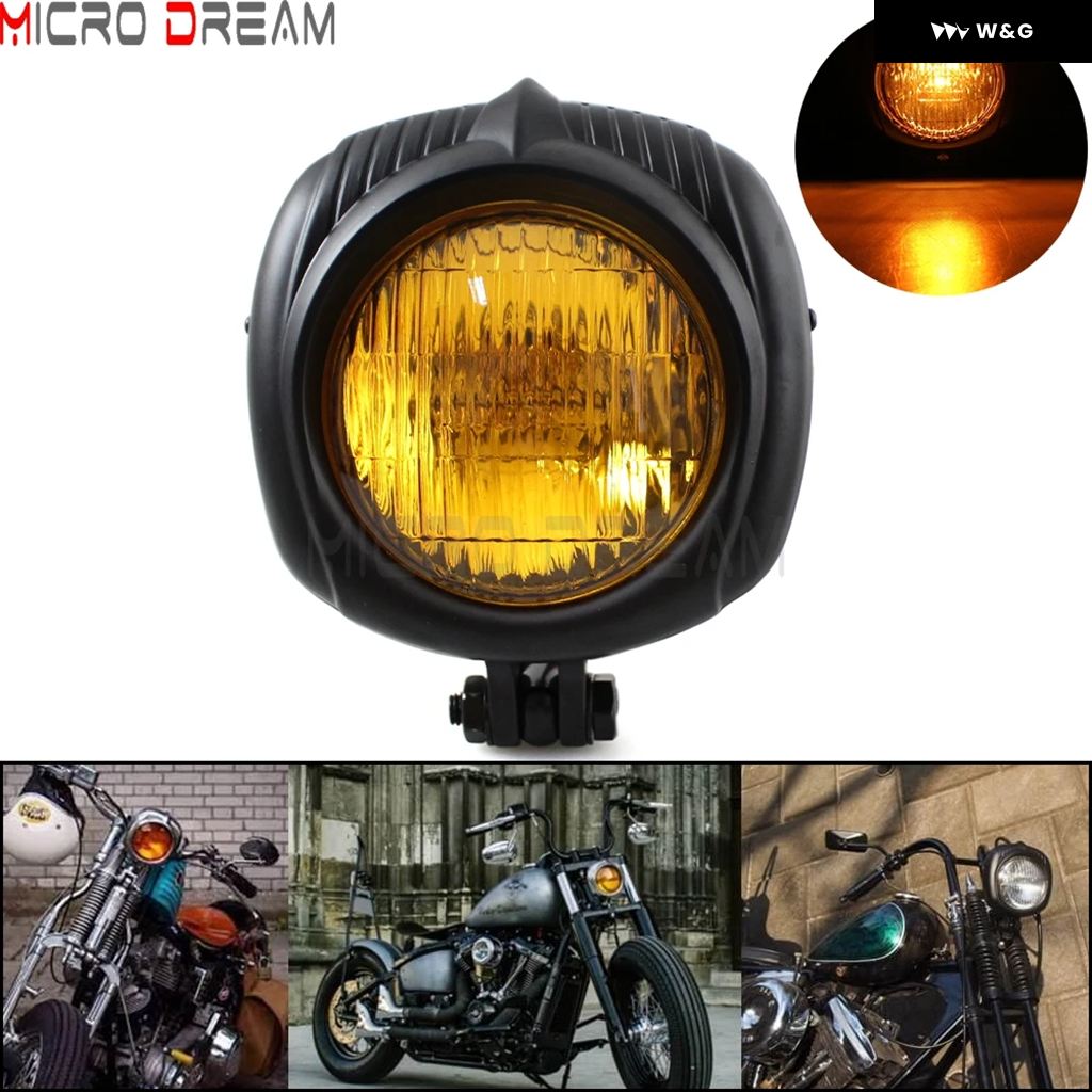 ブランド登録なし - 並行輸入品自動二輪車 自動二輪車 12V エレクトロライン ヴィンテージ レトロ 真四角 前照灯 シールドビーム 上端照明ランプ ホンダ ハーレー チョッ