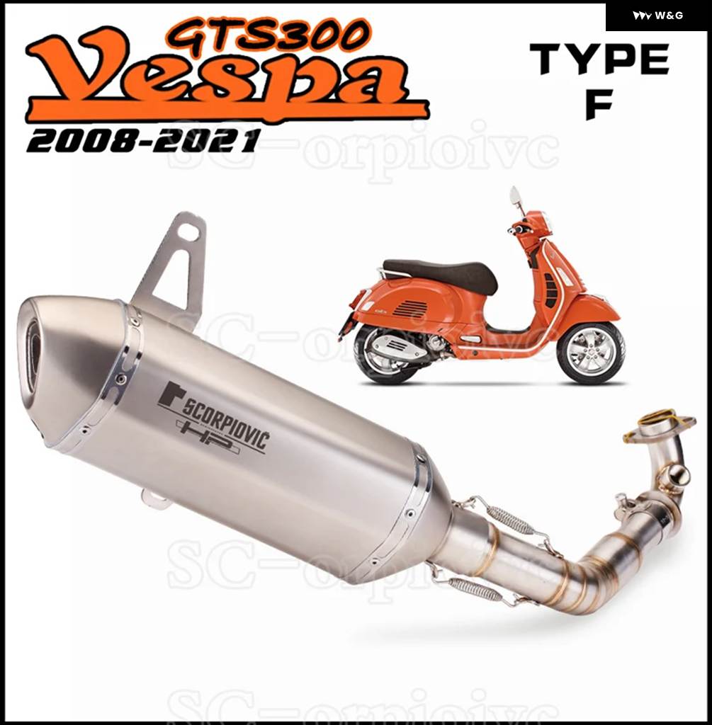 並行輸入品 GTS300 GTS250 GTS125 バイク 用排気 システム マフラー エスケープ モト モディファイ スリップオン ピアジオ ベスパ GTS 125の画像