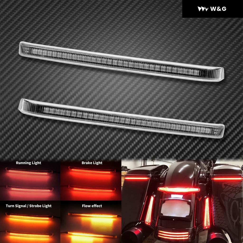 2X オートバイ バイク LEDブレーキウィンカーフローティングライトシーケンシャル サドルバッグ インジケーター アク セントラ ンプ ハーレー ツーリング ロの画像