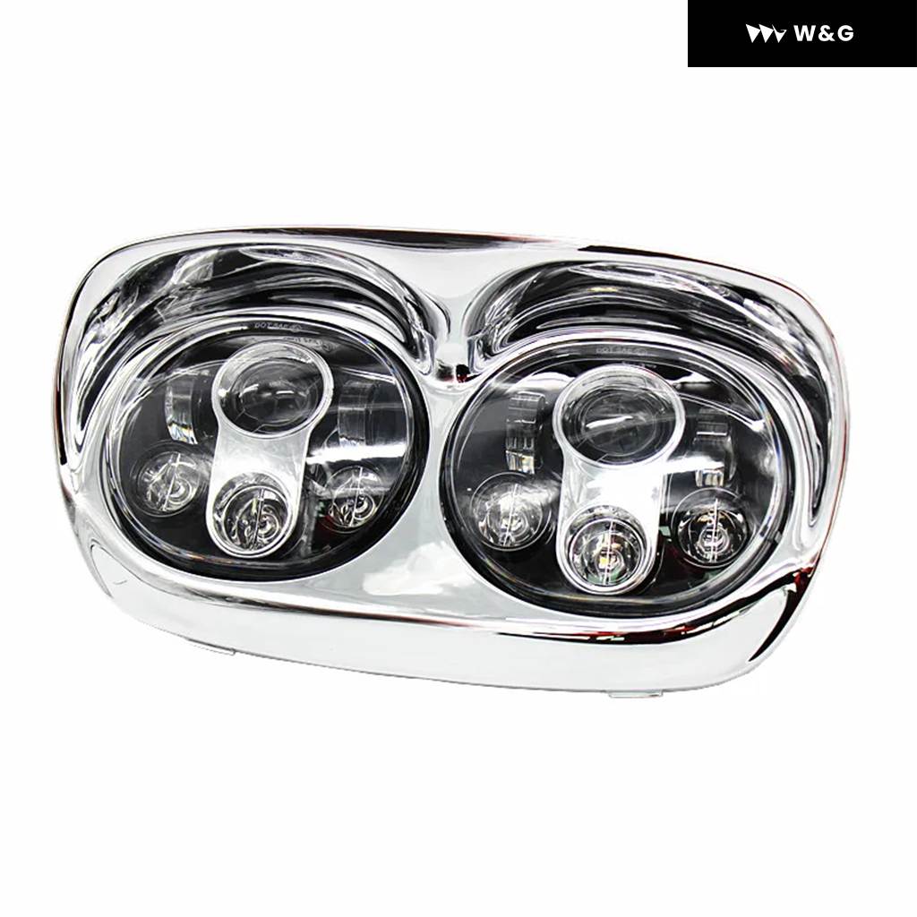 ロードグライド オートバイ バイク ヘッドライト 90W デュアル 5.75 LED ヘッドライト ロードグライド 2004-2013 DOT 承認済みの画像